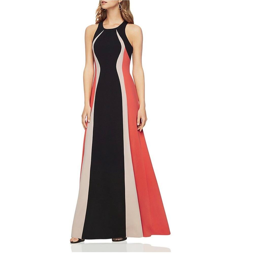 🔥 BCBGMAXAZRIA Johanna Colorblock Gown - Red Carpet Ready! Sz 6 - Picture 3 of 13